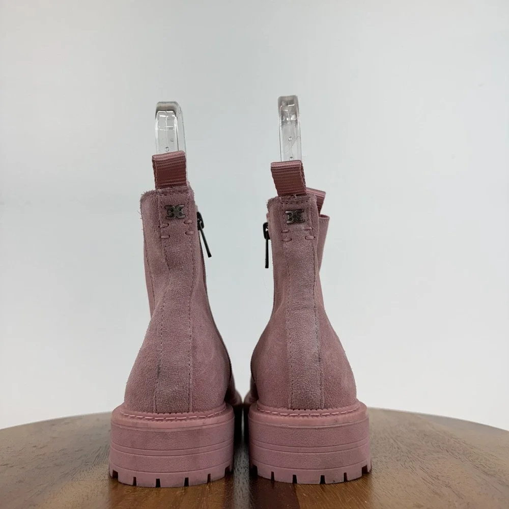 Big Kids Sam Edelman Laguna Pink Leather Lug Sole Chelsea Ankle Boots‎ Size 4 Y
